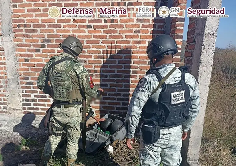 Artefactos explosivos improvisados asegurados durante los operativos. Foto: SSPC