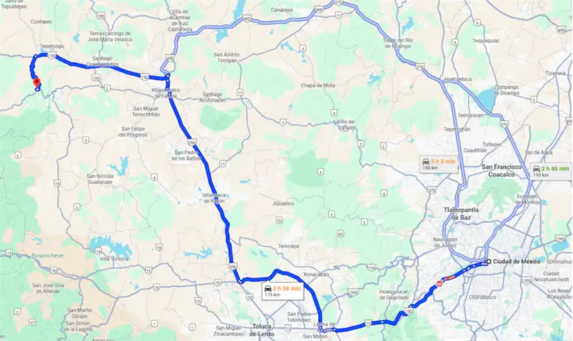 Ruta 2 de CDMX a Tlalpujahua de Rayón. Foto: cortesía.