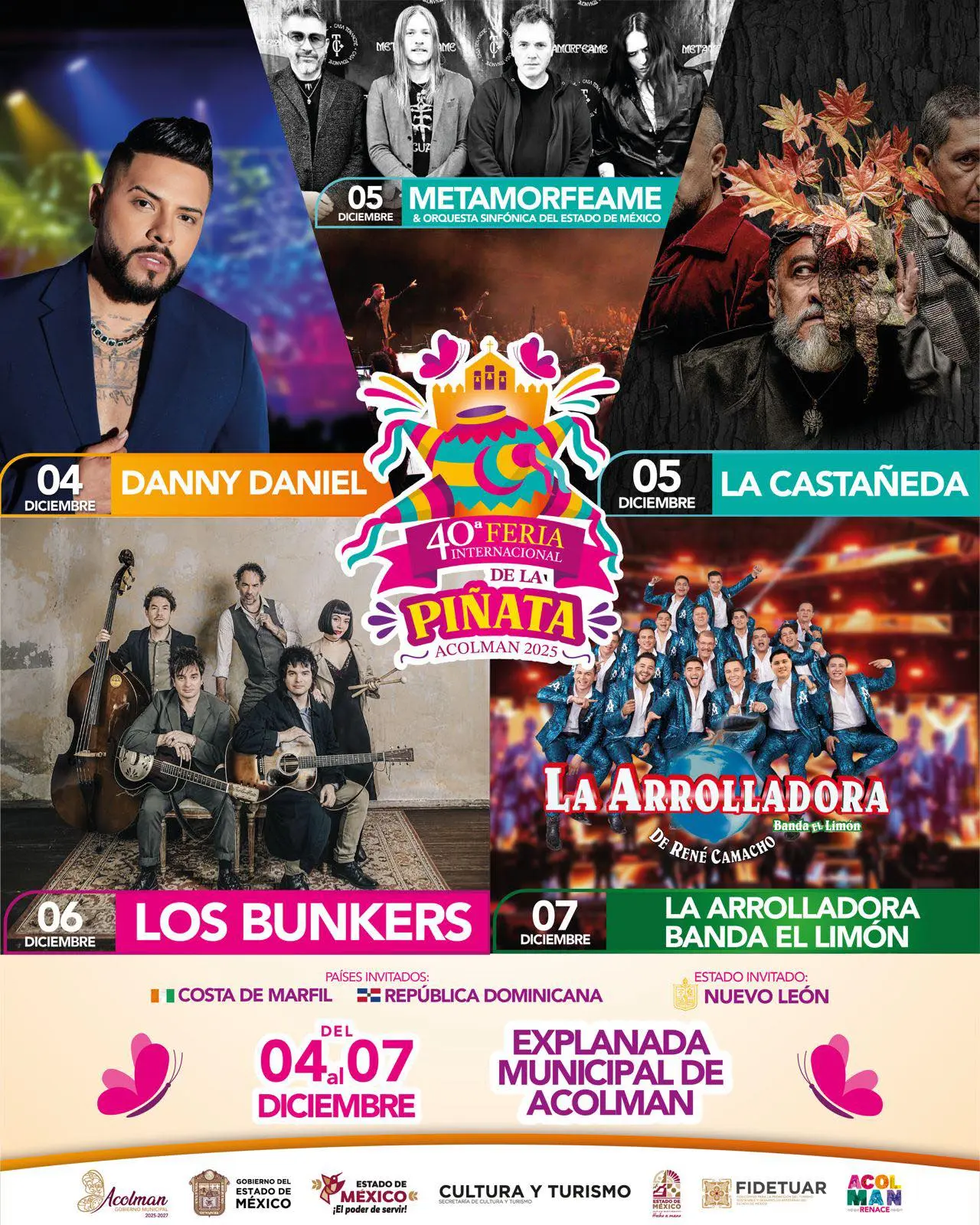 Artistas y conciertos en la Feria de la Piñata de Acolman. Foto: Cortesía