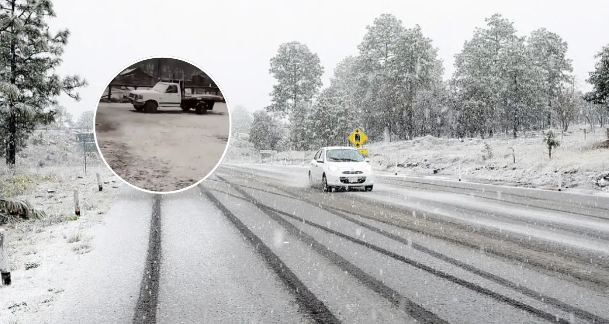 Durango registra su primera nevada este 20 de noviembre. Foto: Cortesía.