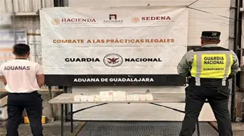 Guardia Nacional asegura metanfetamina con valor de 2.3 mdp en paquetería de Jalisco
