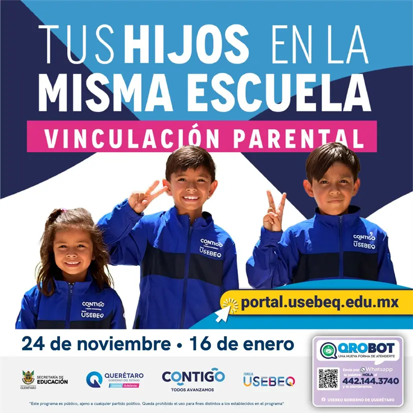 Cómo hacer la vinculación parental de estudiantes en Querétaro. Foto: Cortesía