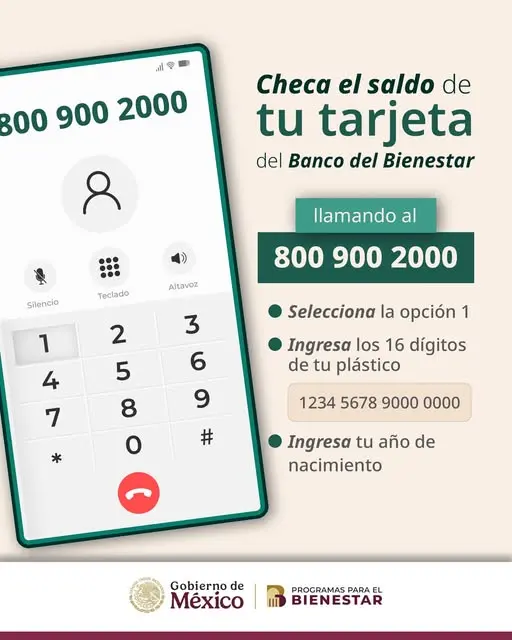 Puedes consultar el saldo de tu Tarjeta del Banco del Bienestar por medio de una llamada gratuita. Foto: Cortesía. 