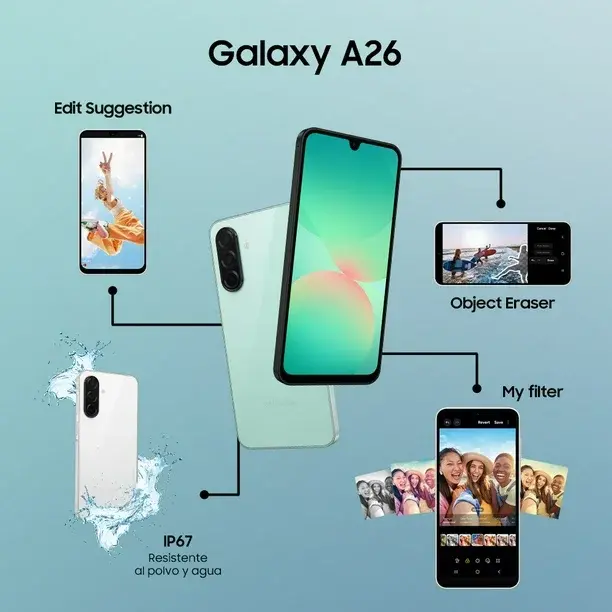 El Galaxy A26 incluye buen sistema de cámaras. Foto: Cortesía