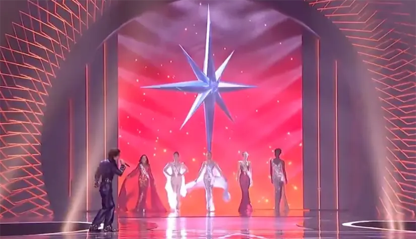 El cantante tailandés tuvo un última presentación en el certamen junto a las cinco finalistas. Foto: cortesía.