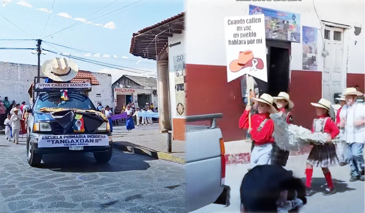 Niños y adultos se unieron para homenajear a Carlos Manzo. Foto: Especial