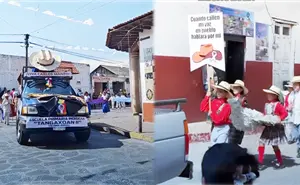 Mi pueblo hablará por mi: Realizan homenaje a Carlos Manzo durante desfile en Parácuaro, Michoacán