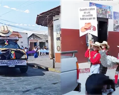 Mi pueblo hablará por mi: Realizan homenaje a Carlos Manzo durante desfile en Parácuaro, Michoacán