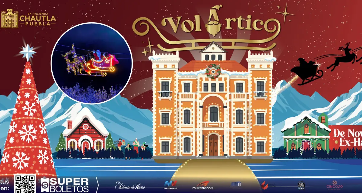 Así será Volártico, el parque navideño más esperado en Puebla. Foto: Cortesía.