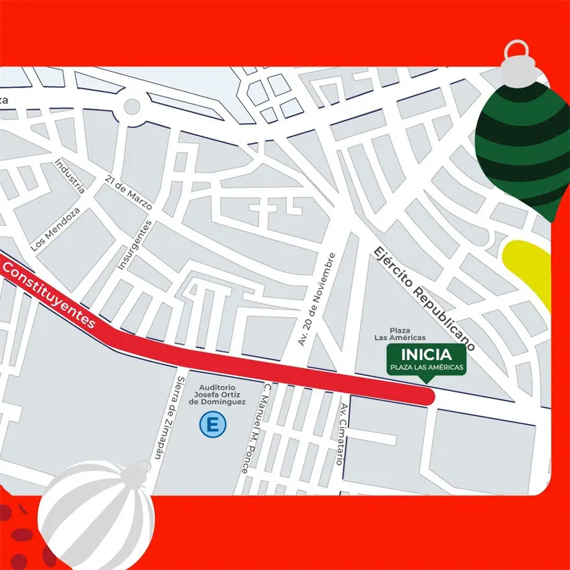 Ruta actualizada de la Caravana Coca en Querétaro. Foto: Cortesía