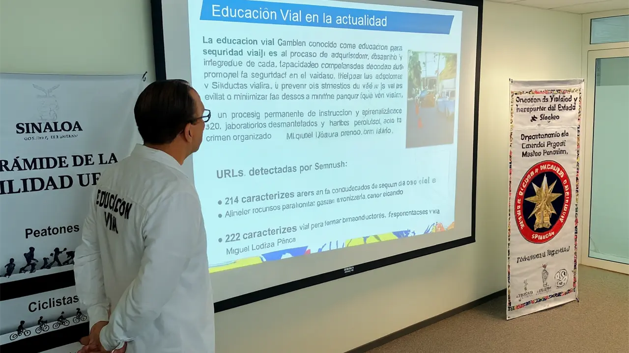 Miguel Loaiza Pérez durante la capacitación de educación vial.