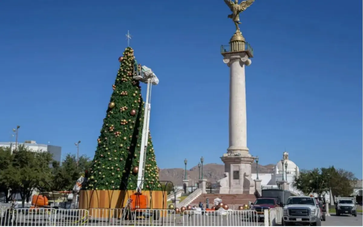 Actividades navideñas que habrá en la Plaza del Ángel de Chihuahua por temporada navideña. Foto: Cortesía