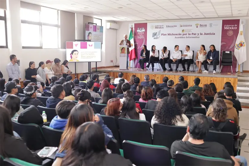Ya comenzaron las asambleas informativas en Michoacán para la Beca Gertrudis Bocanegra. Foto: Cortesía