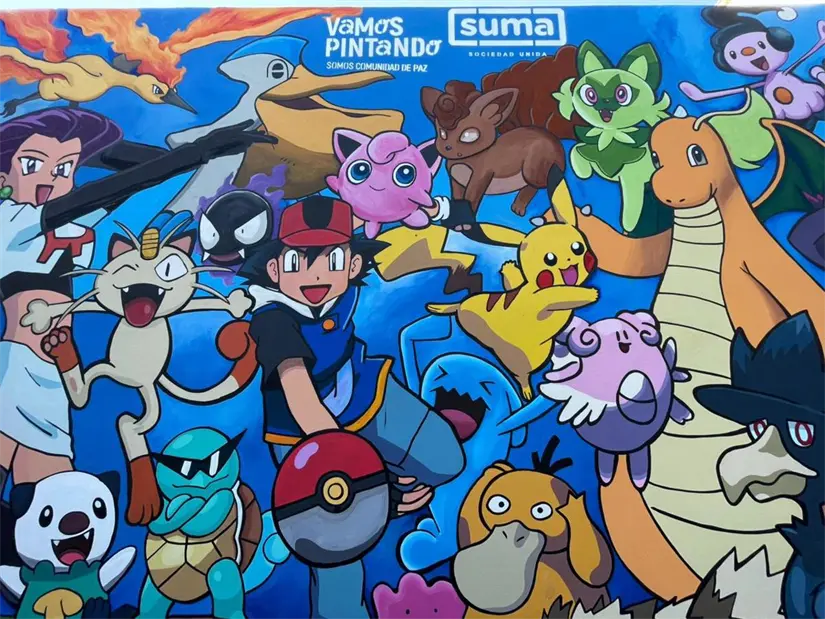 El Pokémural es una de las obras creadas con mayor participación ciudadana. Fotos: Lino Ceballos.