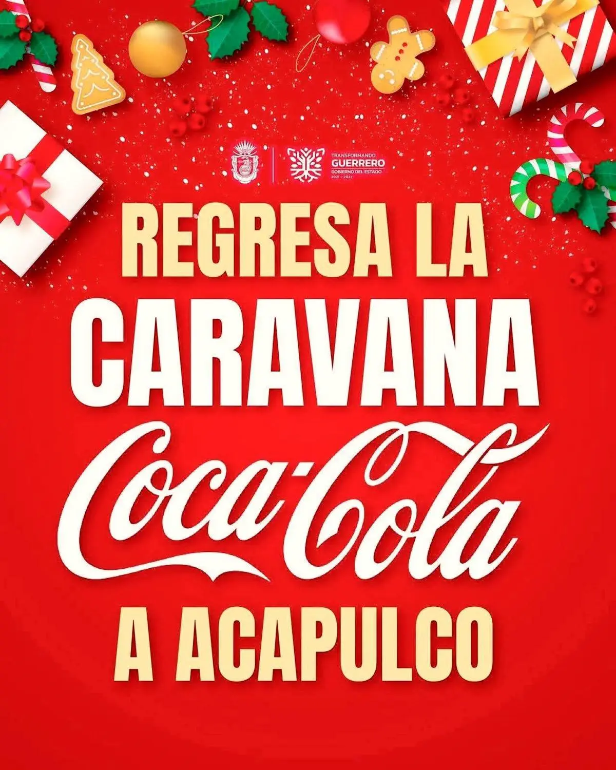 Este 2 de diciembre la Caravana Coca-Cola 2025 llegará a Acapulco. Foto: Cortesía.