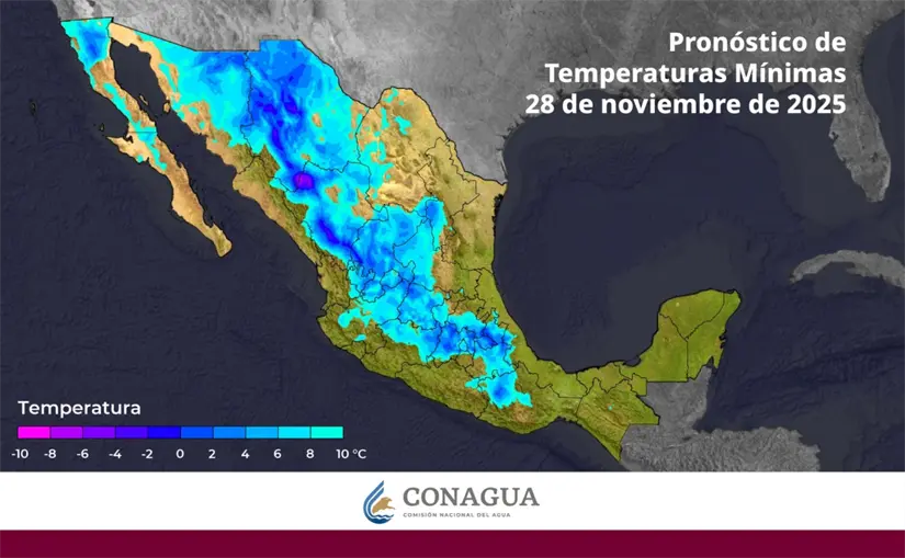 Continúan las bajas temperaturas en zonas altas de Baja California. Imagen: Conagua