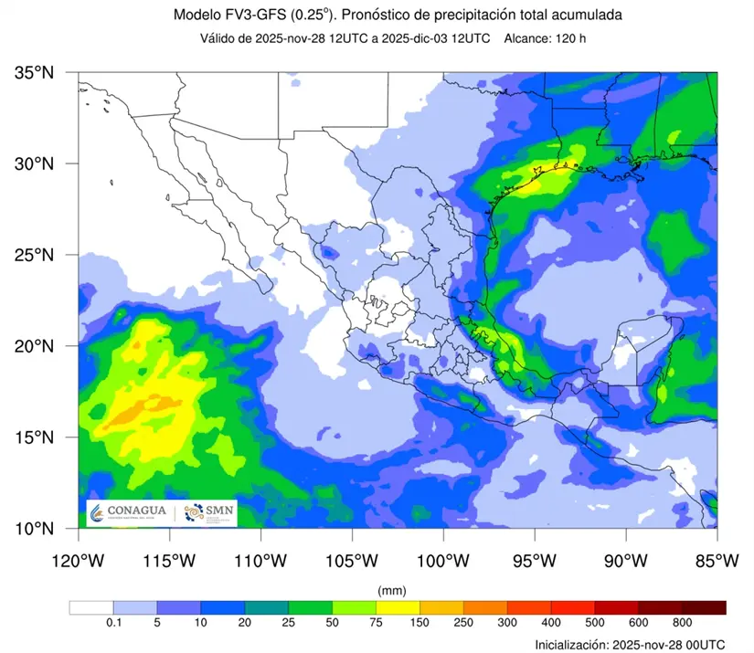 El ambiente frío ya se siente en gran parte de México. Imagen: Conagua