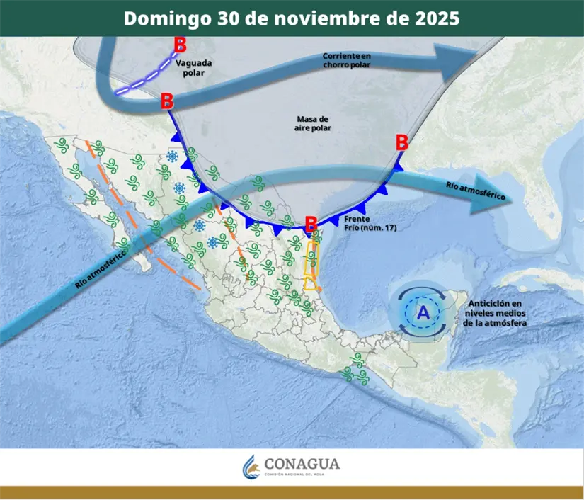 Persistirán los vientos fuertes en Baja California este fin de semana. Imagen: Conagua