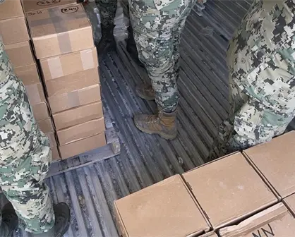 Fuerzas federales detienen cargamento millonario de metanfetamina en el puerto de Mazatlán