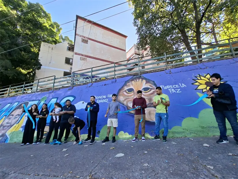 La develación del mural simboliza el compromiso colectivo por un Culiacán más humano y en paz. Foto: Juan Madrigal