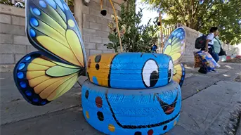 Escuela primaria “Gral. Lázaro Cárdenas” en Culiacán florece con jardín sobre ruedas