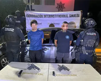 Detienen a dos personas armadas, una menor de edad, durante operativo conjunto en Culiacancito, Sinaloa