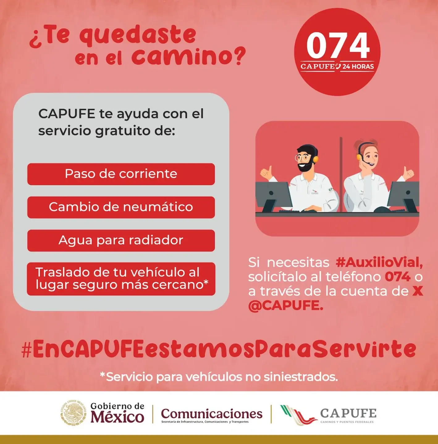 Si necesitas apoyo, la CAPUFE tiene servicios de auxilio. Foto: Cortesía