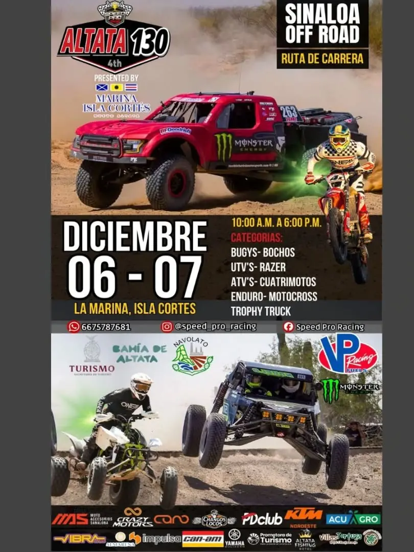 Ya está todo listo para este gran evento deportivo en Altata los días 06 y 07 de diciembre.
