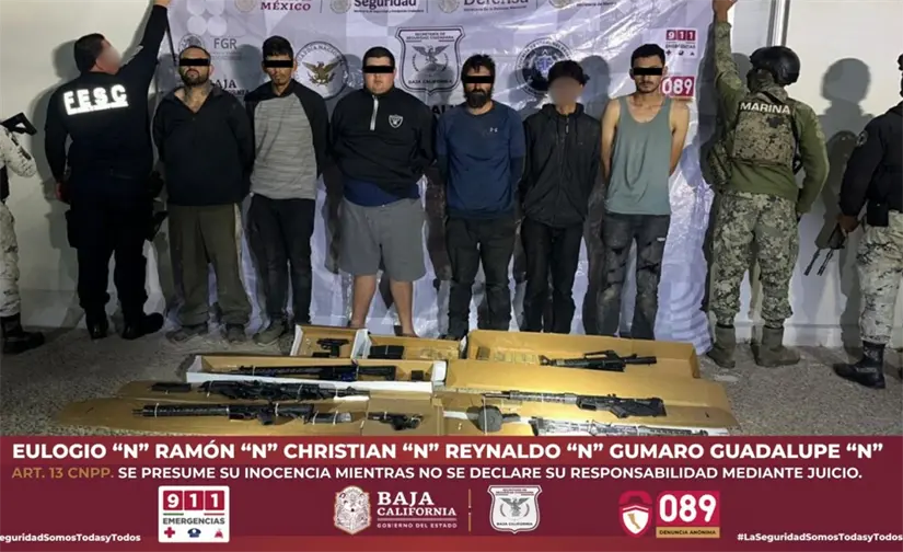 Seis agresores fueron detenidos con armas y municiones. Foto: Cortesía