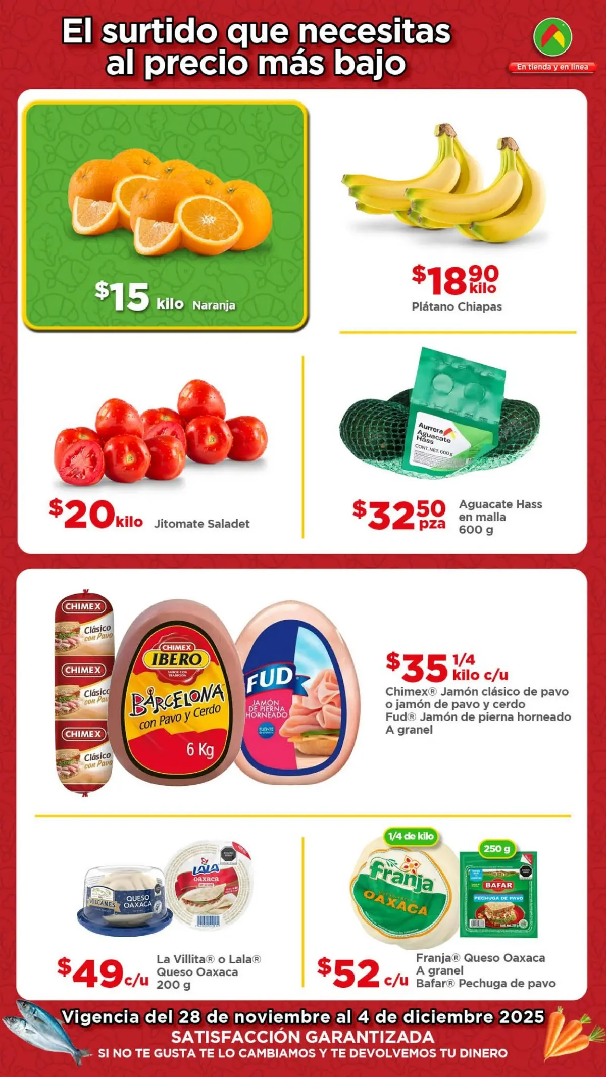 Ofertas en frutas y verduras esta semana en Bodega Aurrera. Imagen: Cortesía