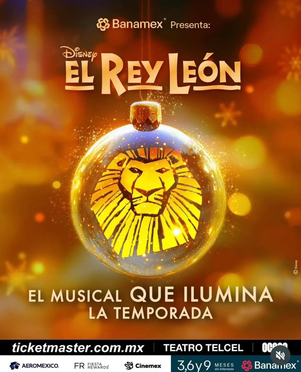 Disfruta del gran concierto de El Rey León en el Teatro Telcel en CDMX. Foto: Cortesía.