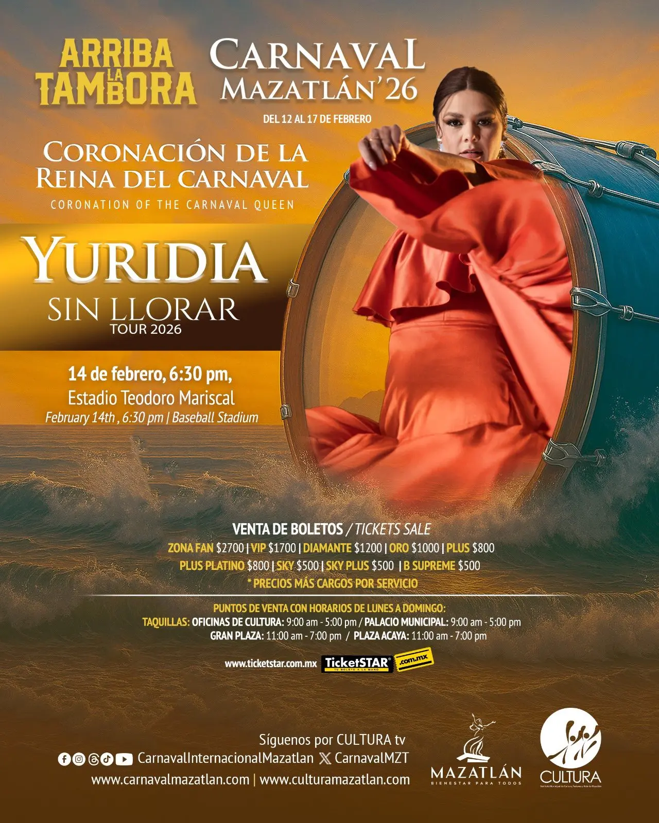 Presentación de Yuridia. Foto: Cortesía