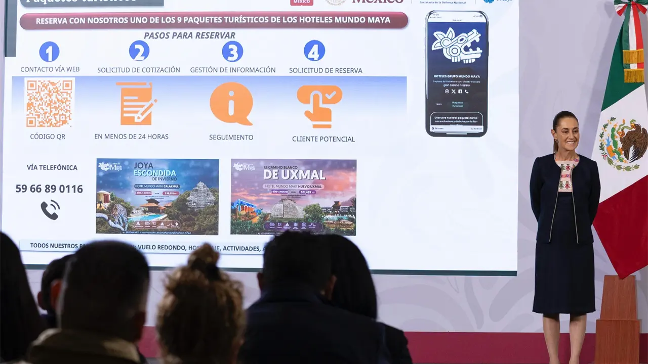 Claudia Sheinbaum durante La Mañanera de este jueves 4 de diciembre del 2025.