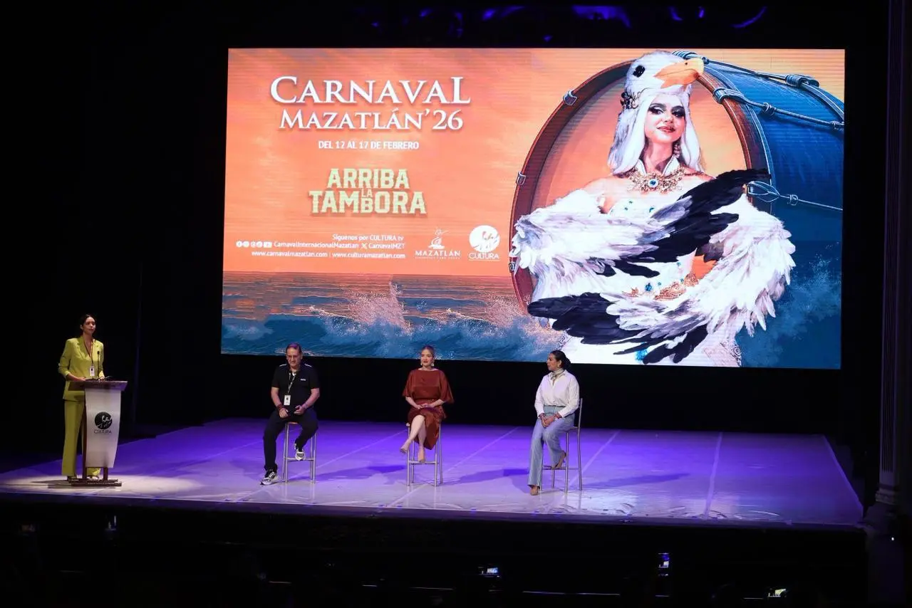 Autoridades presentaron el elenco artístico que participará en el Carnaval Internacional de Mazatlán 2026 Arriba la Tambora