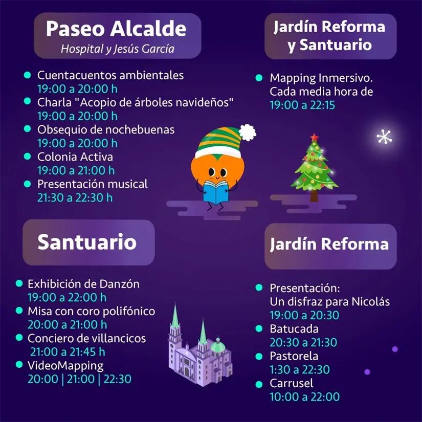 Actividades navideñas en Guadalajara sin costo este 6 de diciembre. Foto: Cortesía