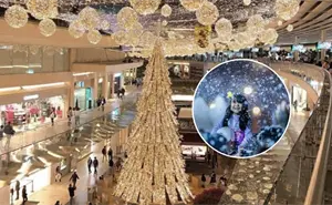 Vive la Navidad en CDMX con nieve artificial y actividades festivas en plaza Antara