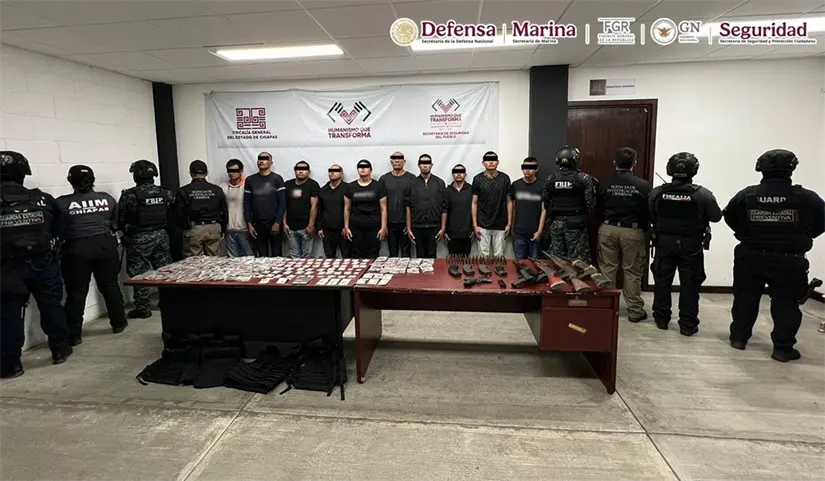 Las 12 personas detenidas en Chiapas.