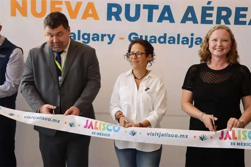 Ceremonia de inicio de la ruta Guadalajara-Calgary de WestJet. Foto: Cortesía