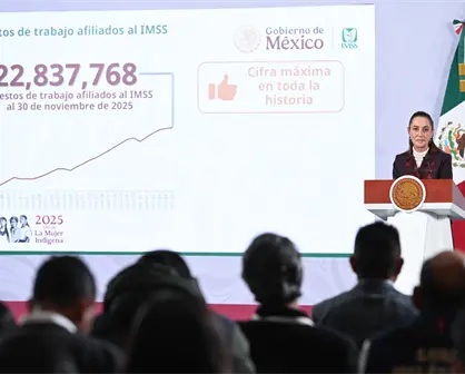 México rompe récord con 22 millones de empleos registrados, informa Sheinbaum en La Mañanera