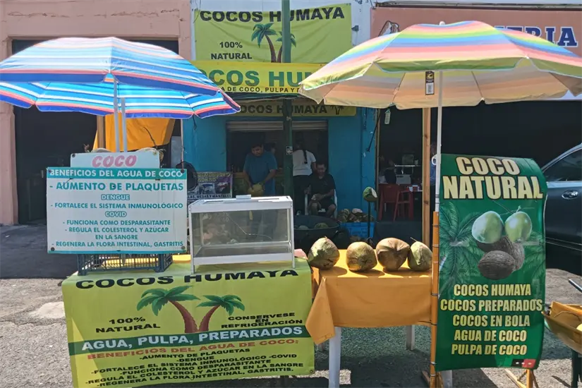 Fernando Félix sostiene Cocos Humaya con trabajo diario y familiar, un negocio iniciado hace 17 años en la colonia Guadalupe Victoria, pero que desde hace seis años atiende en el Mercadito Humaya, a la salida norte de Culiacán.