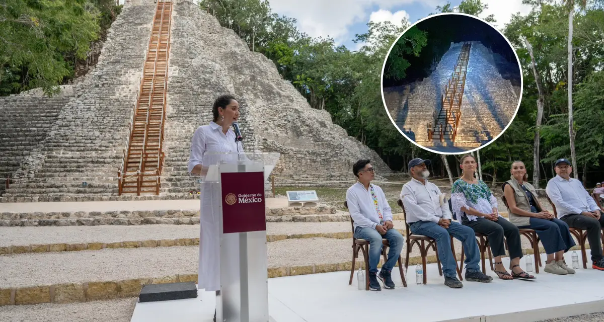 Cobá renueva su infraestructura: Nohoch Mul ya cuenta con una escalinata segura y sostenible. Foto: Cortesía.