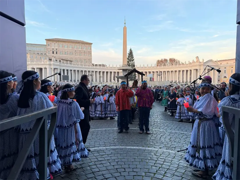 Nacimiento creado por artesanos de Chihuahua se exhibe en el Vaticano. Foto: Cortesía