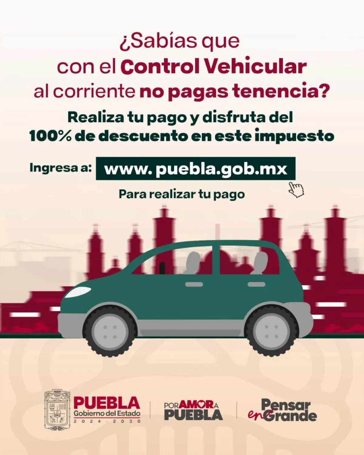 Costo del control vehicular en Puebla para 2026. Foto: Cortesía