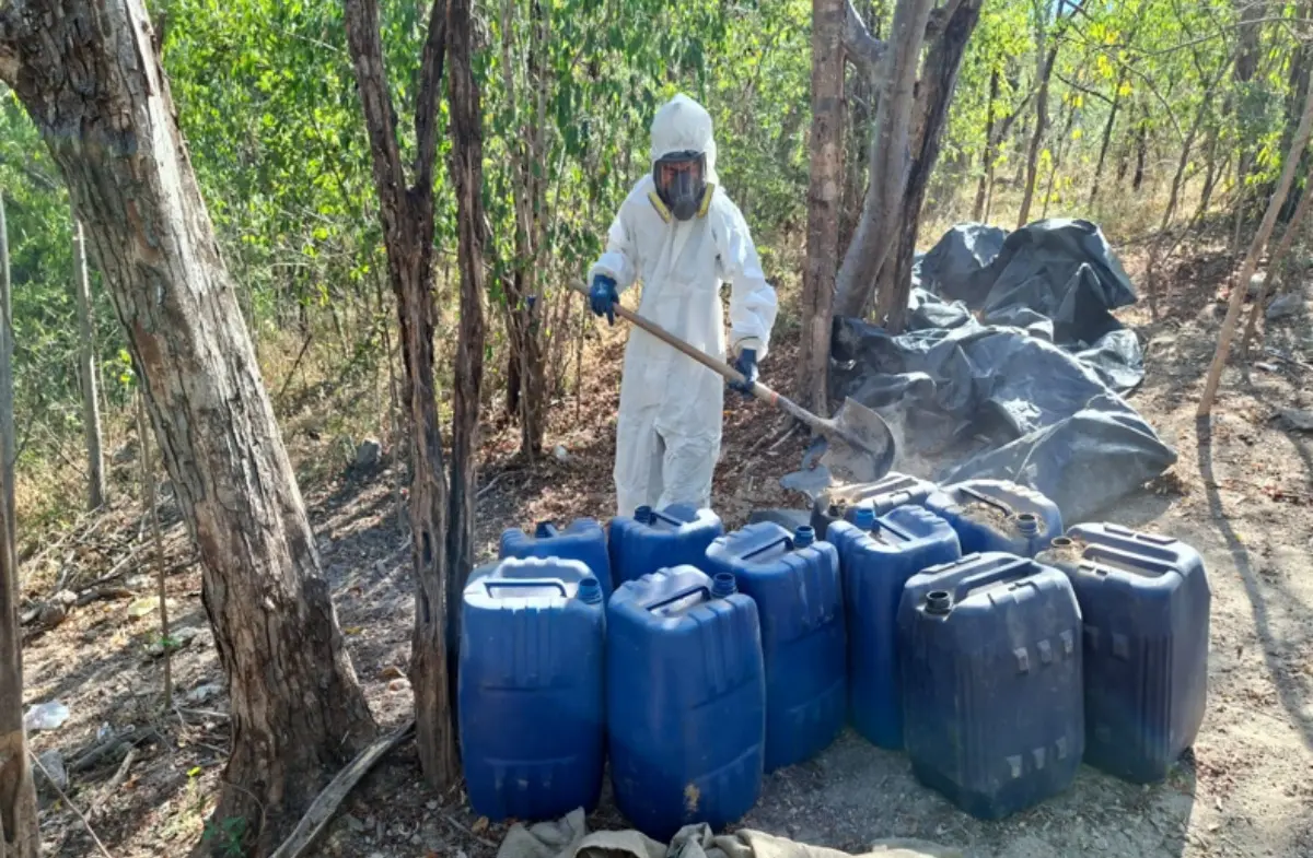 El costo de las sustancias químicas ronda los 113 millones de pesos, según autoridades. Foto: SSPC
