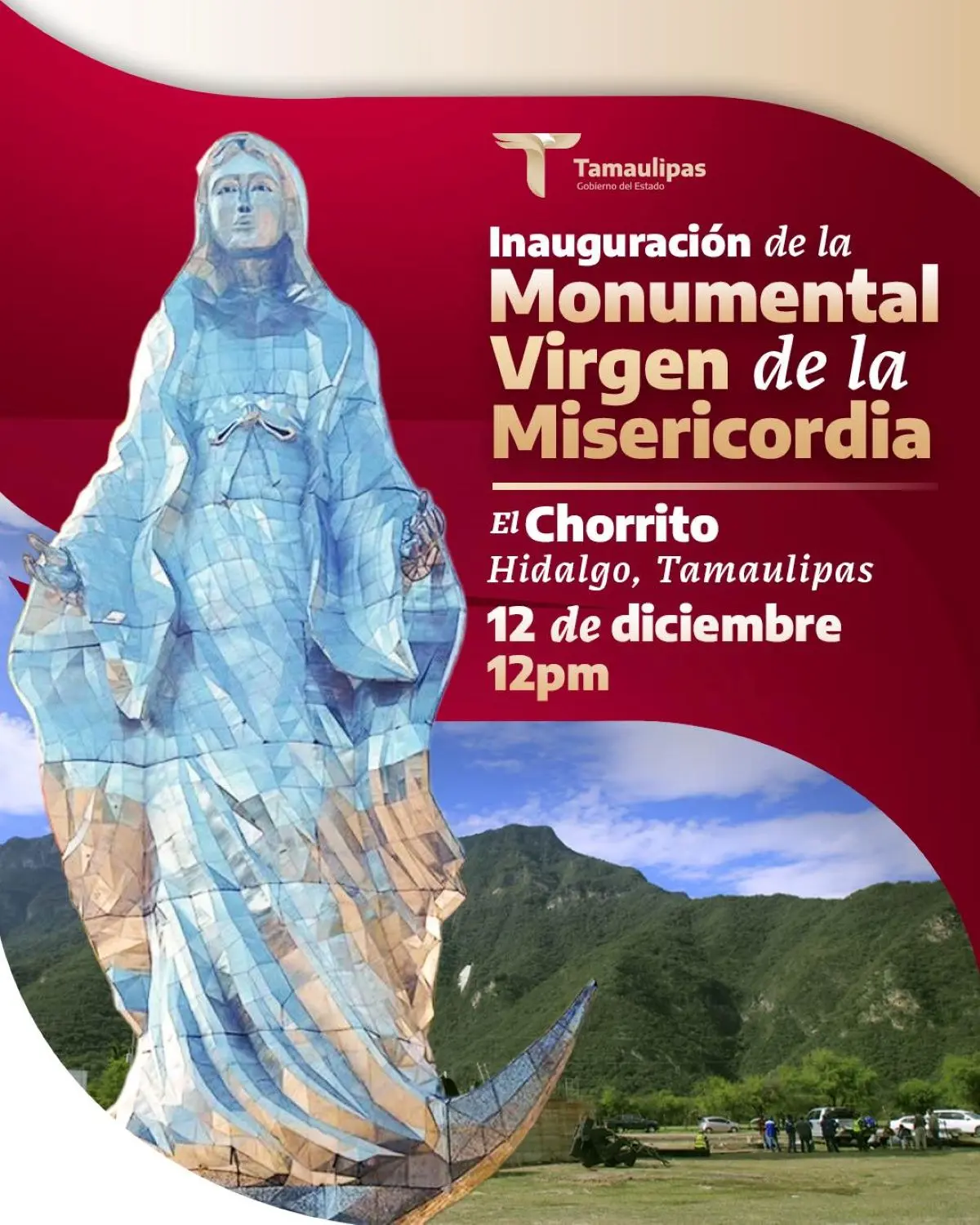 Inauguración de la Virgen de la Misericordia de El Chorrito. Foto: Cortesía