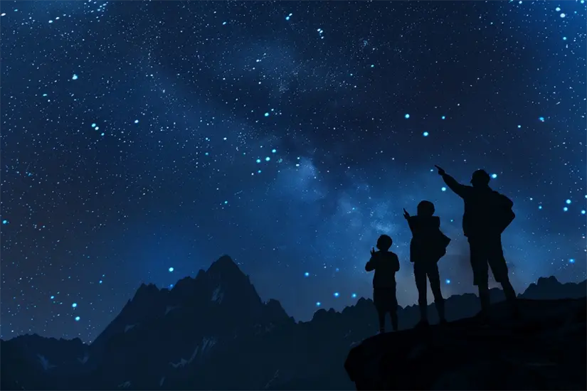 Las Gemínidas podrán observarse mejor lejos de las zonas iluminadas. Imagen: Freepik