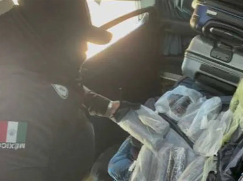 Los paquetes de droga se encontraban ocultos en una maleta. Foto: SSPC