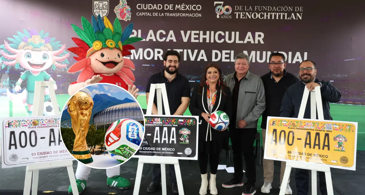 Ya hay fecha para tramitar la placa conmemorativa del Mundial 2026 en CDMX. Foto: Cortesía.
