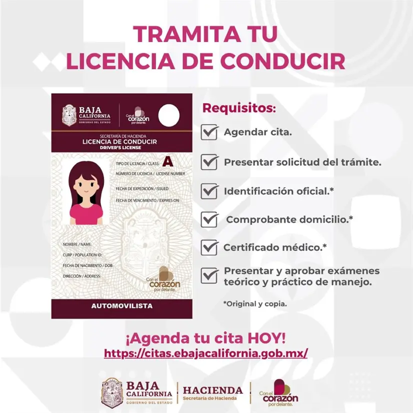 Requisitos para la licencia de conducir por primera vez en Baja California en 2025. Foto: Cortesía
