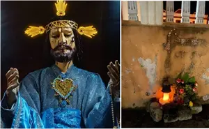 Fe y curiosidad en Veracruz: comunidad se reúne ante figura misteriosa en una iglesia